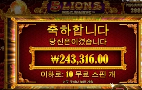 5라이언즈메가웨이 슬롯게임 소소하게 마무리