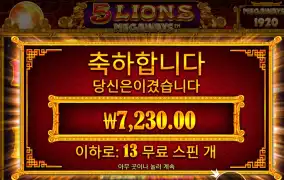 5 라이언 메가웨이즈 7천원