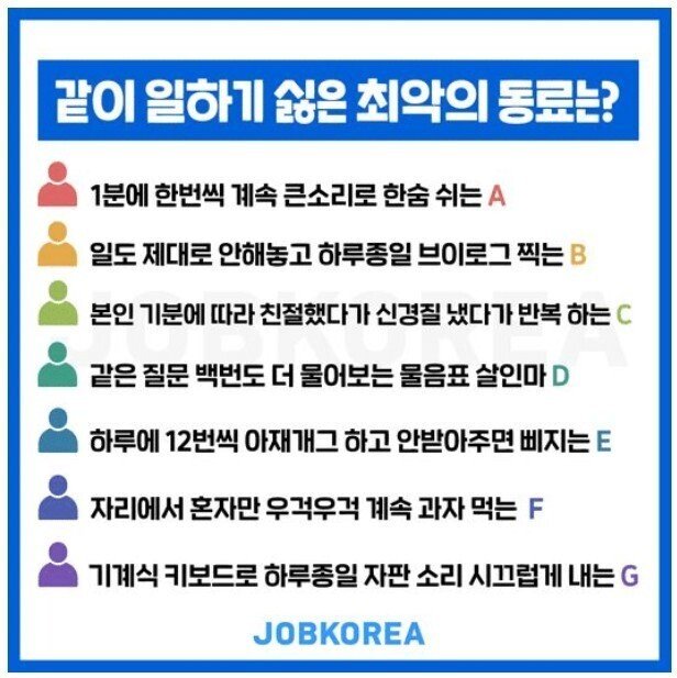 최악의 동료는?