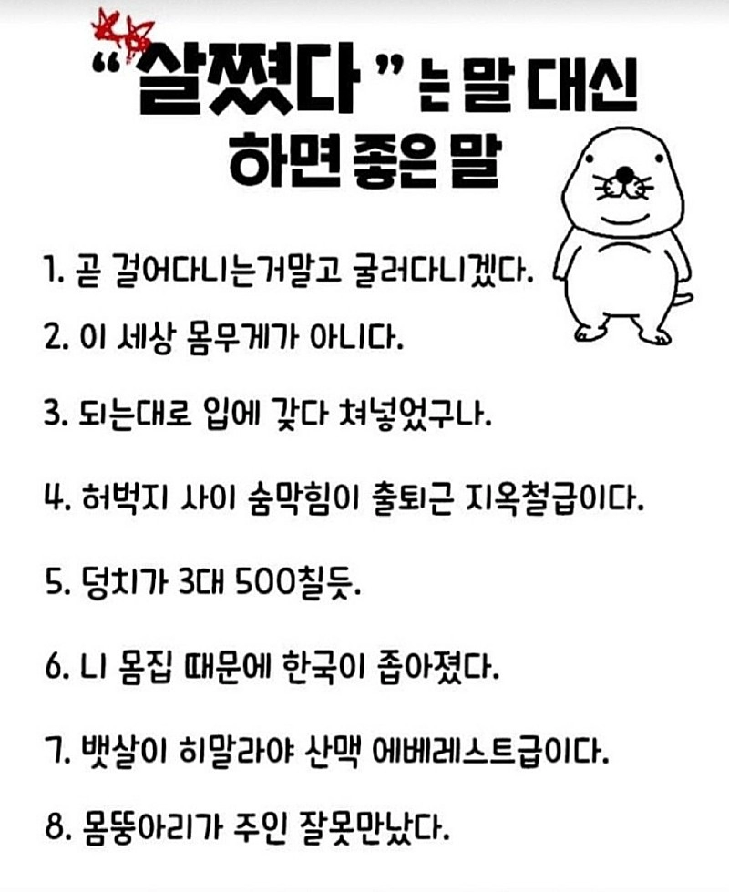 살쪘다는 말 대신