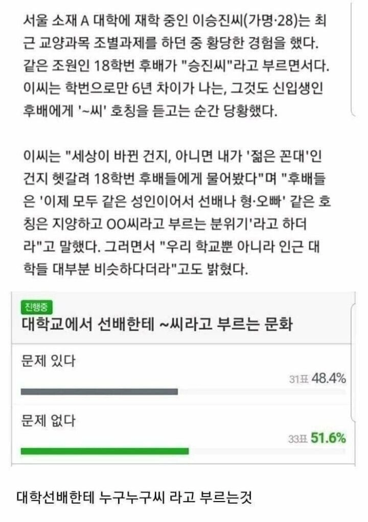 논란 애매...대학교 호칭 문화