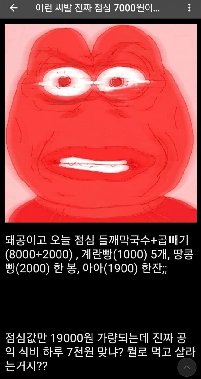 점심값만 19,000원을 쓰는 공익.jpg