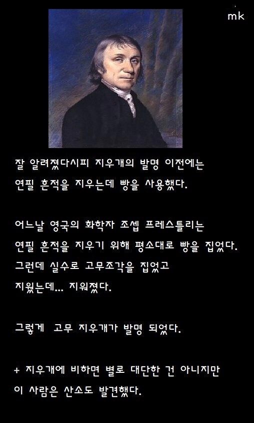 고무 지우개가 탄생하게 된 사건