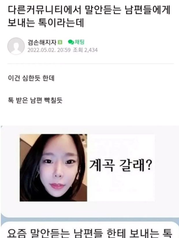 요새 와이프들이 하는 드립