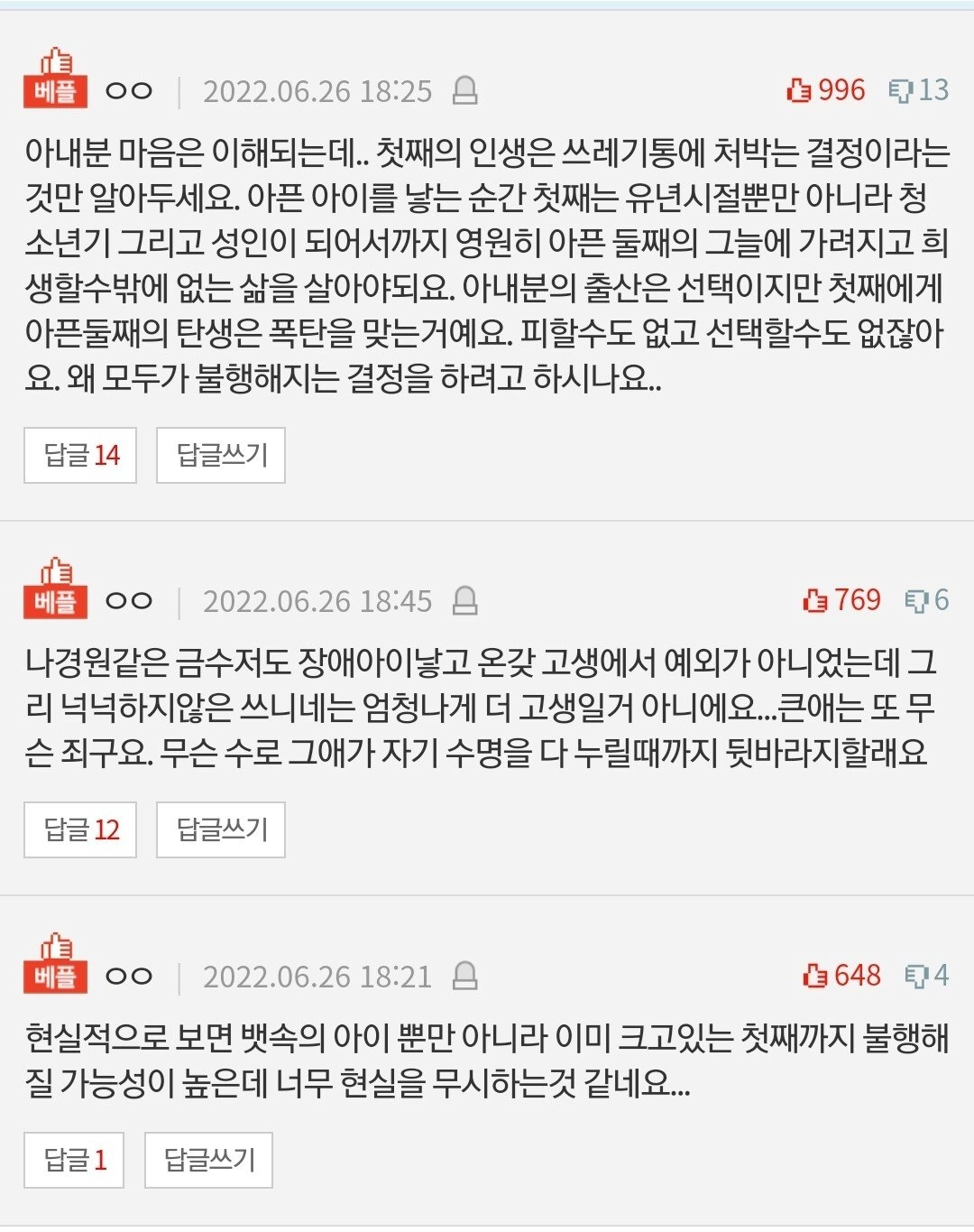 아내가 다운증후군 아이를 낳겠답니다