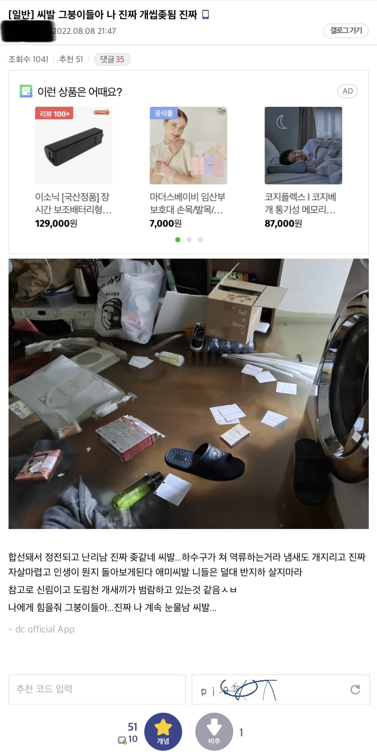 절대 반지하 살지 말라는 디씨인