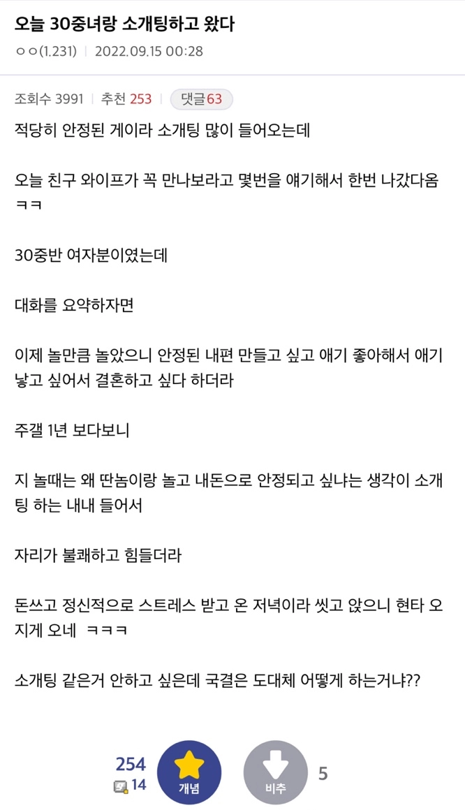 소개팅하고 현탐온 디씨인