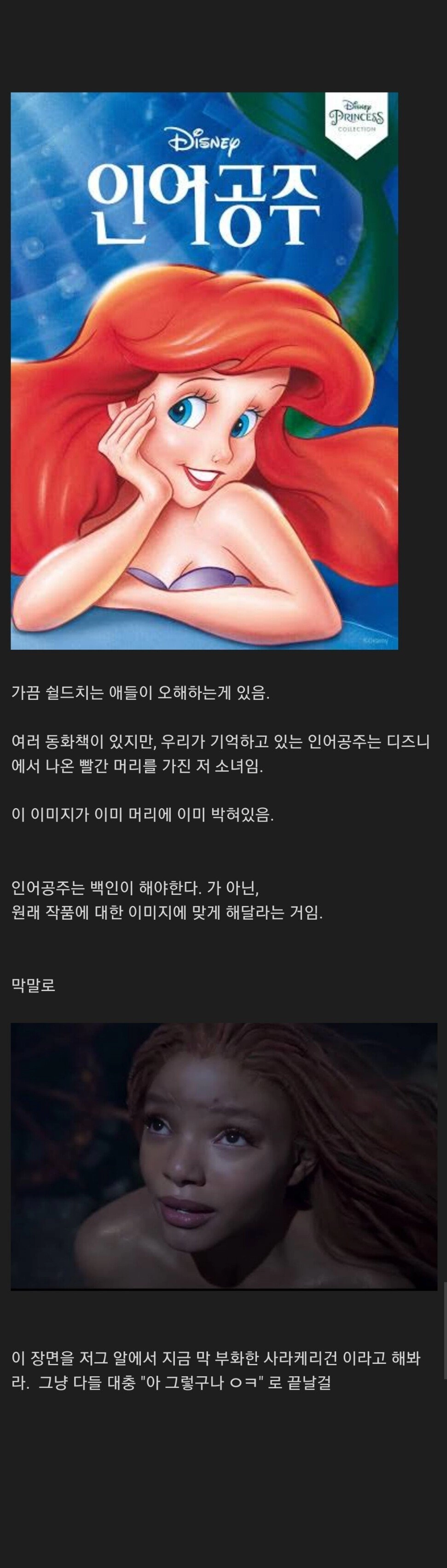 인어공주 여배우에게 모두가 개빡친 이유.