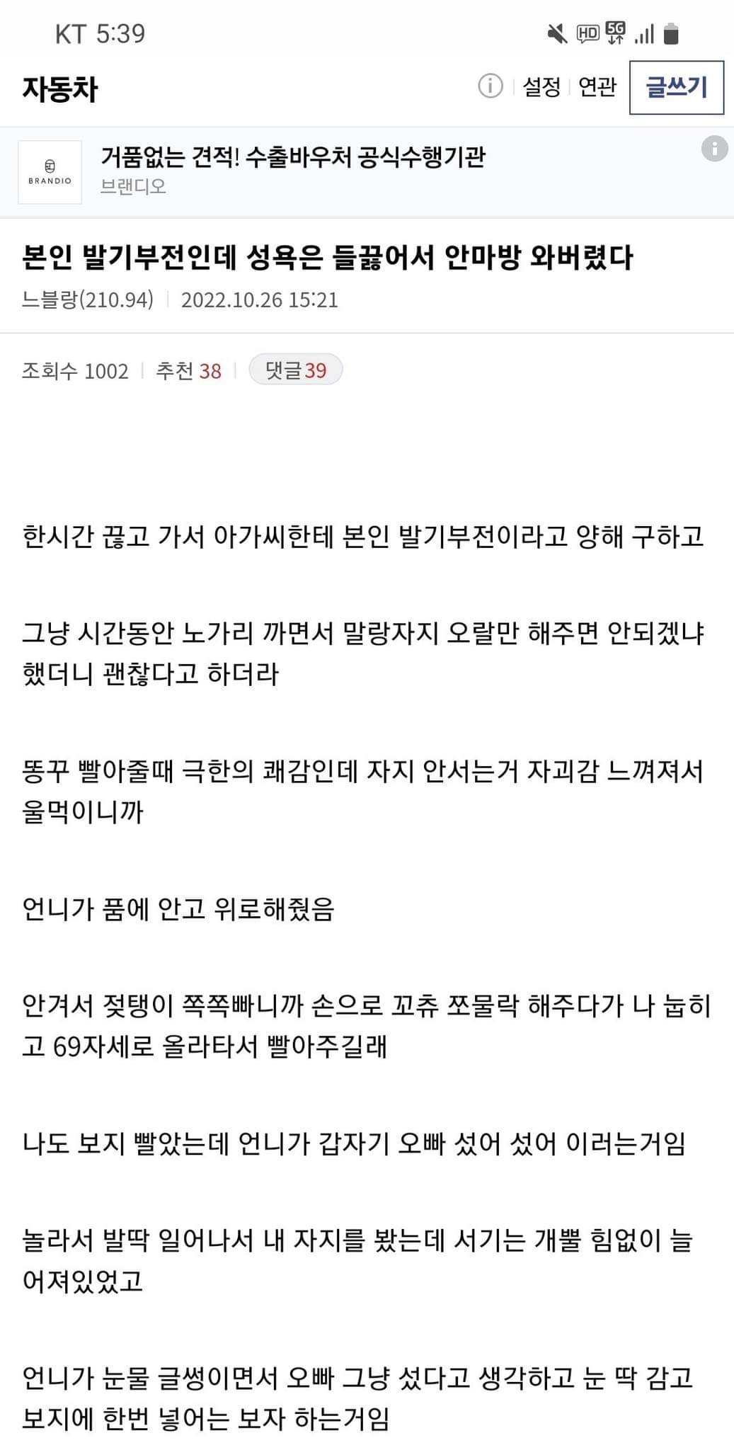 발기부전인데 안마방 간 사람