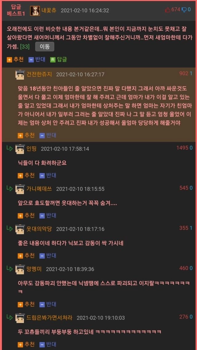 엄마랑 싸웠는데 친엄마가 아니었음