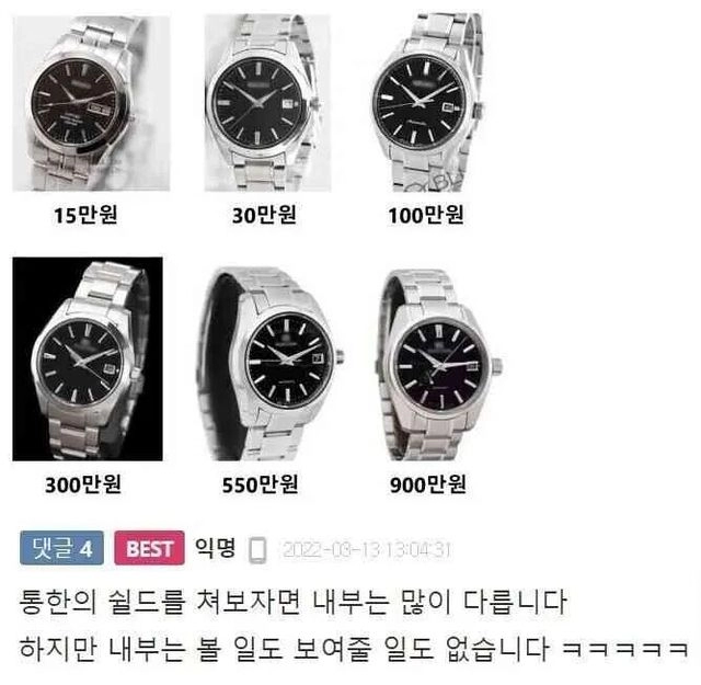 시계 잘 모르는 사람들 특징