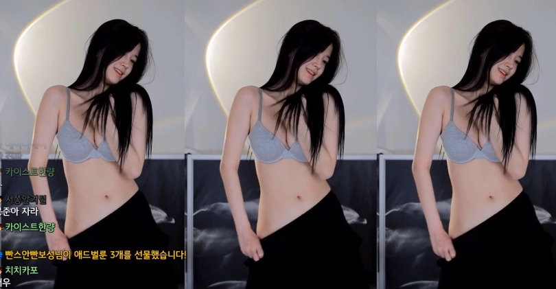 속옷만 입고 제로투 추다가 실수로 꼭지 노출한 문월 ㄷㄷㄷ