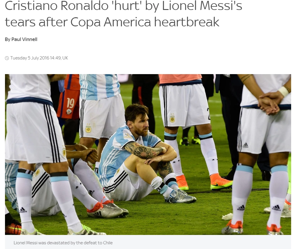 호날두가 이례적으로 메시를 직접적으로 언급했던 사건