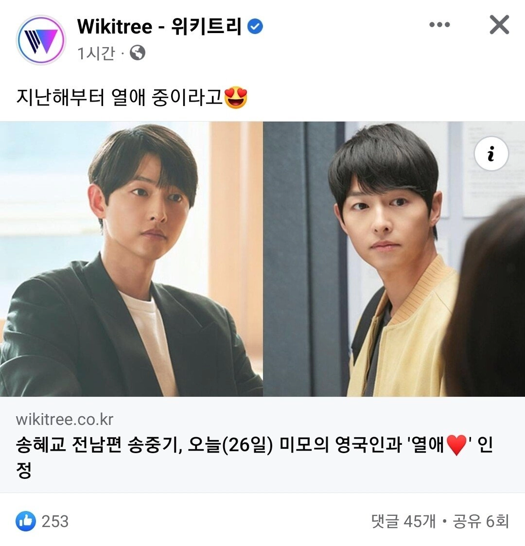 송중기 열애기사에 달린 구수한 댓글