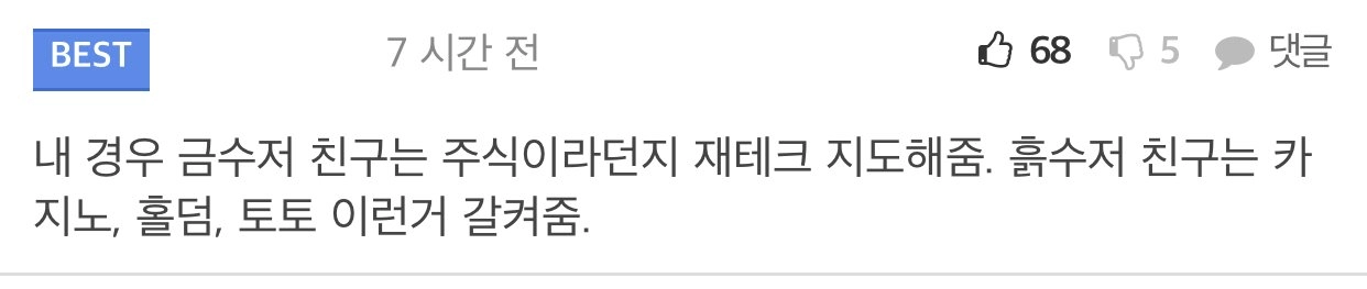 금수저 친구 vs 흙수저 친구의 차이점