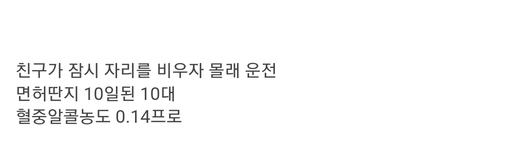 만취한채 친구차 몰래 운전해서 술집 박살낸 10대