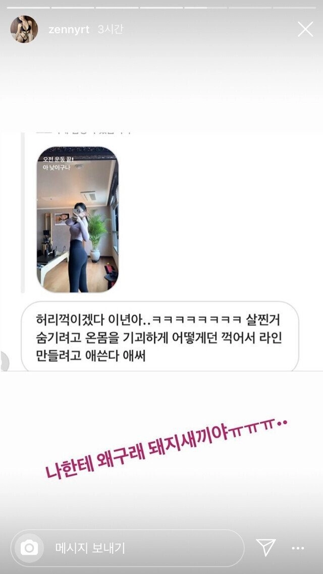 인플루언서 신재은이 평소 받는 메세지