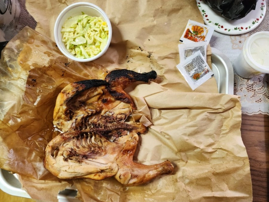 백종원 예산시장 바베큐 닭 상태