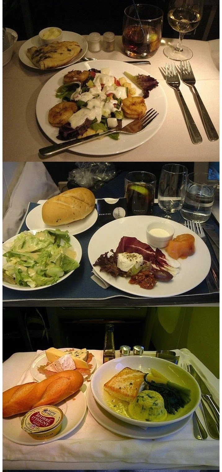 퍼스트 클래스의 기내식 모음