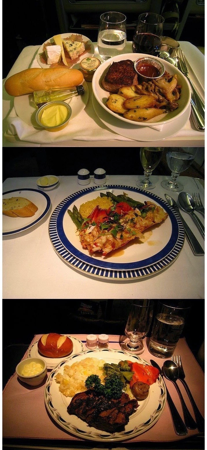 퍼스트 클래스의 기내식 모음