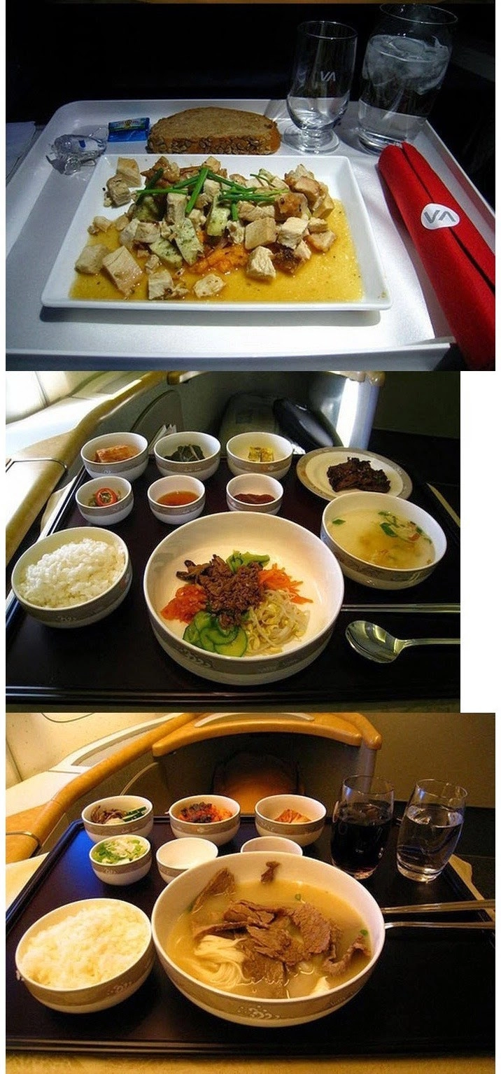 퍼스트 클래스의 기내식 모음
