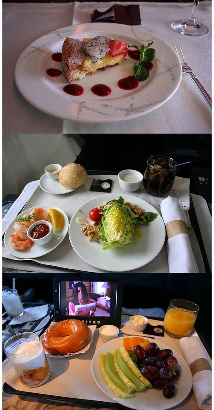 퍼스트 클래스의 기내식 모음