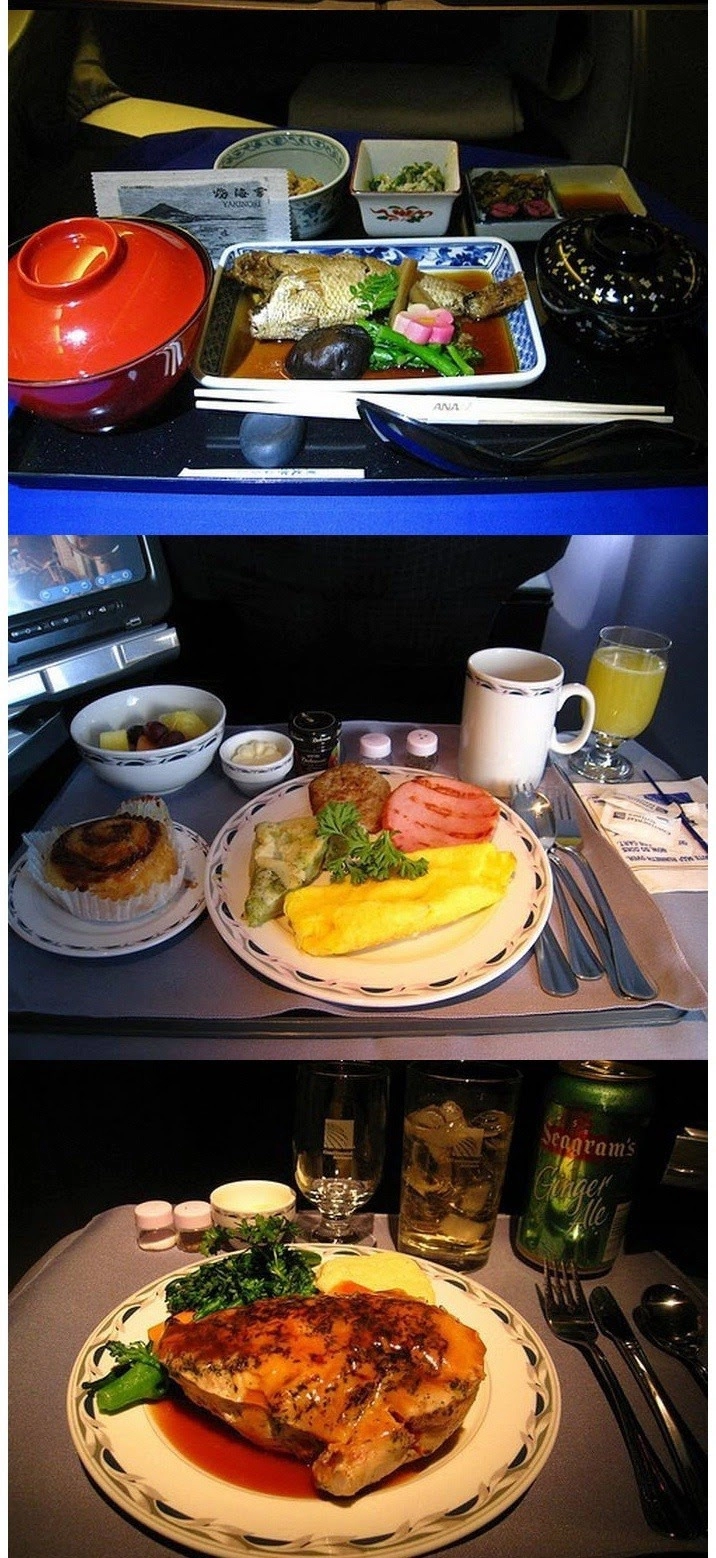 퍼스트 클래스의 기내식 모음