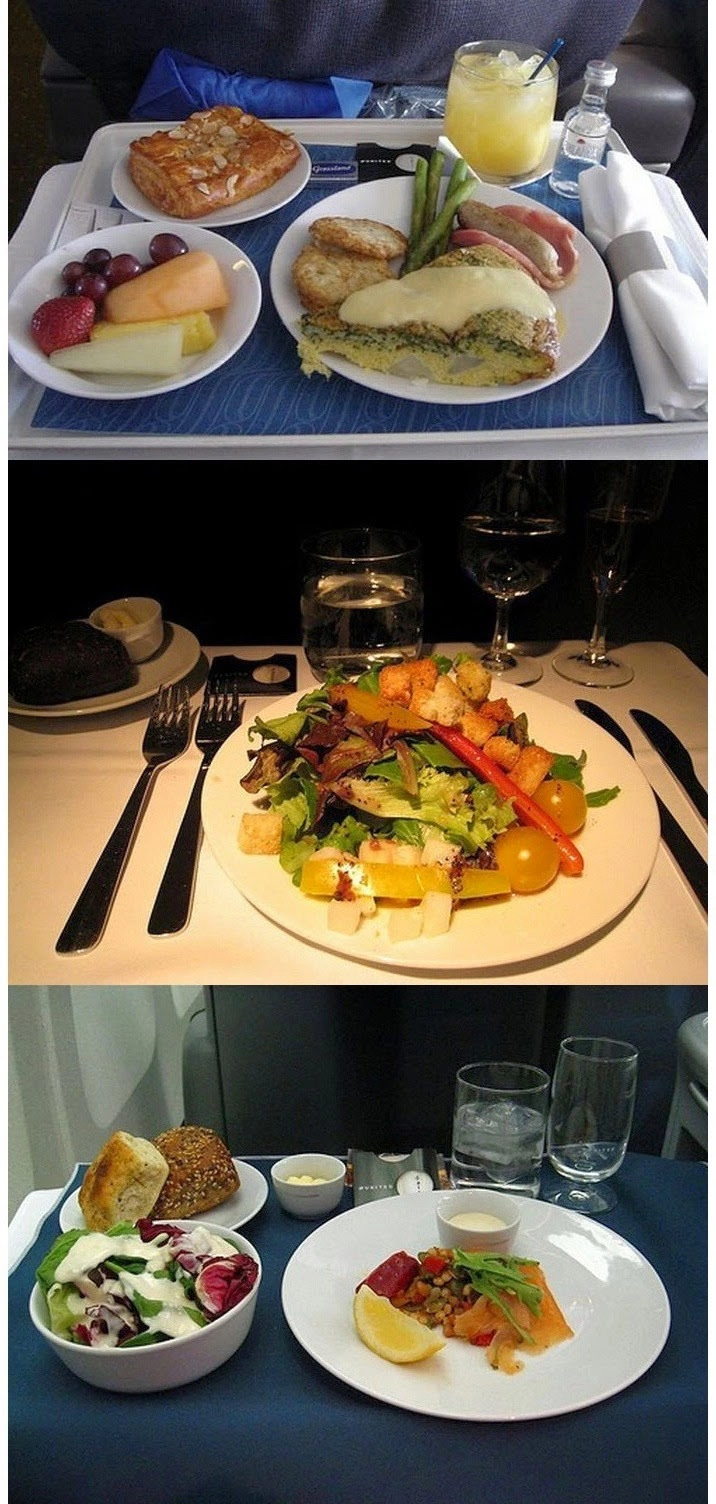 퍼스트 클래스의 기내식 모음