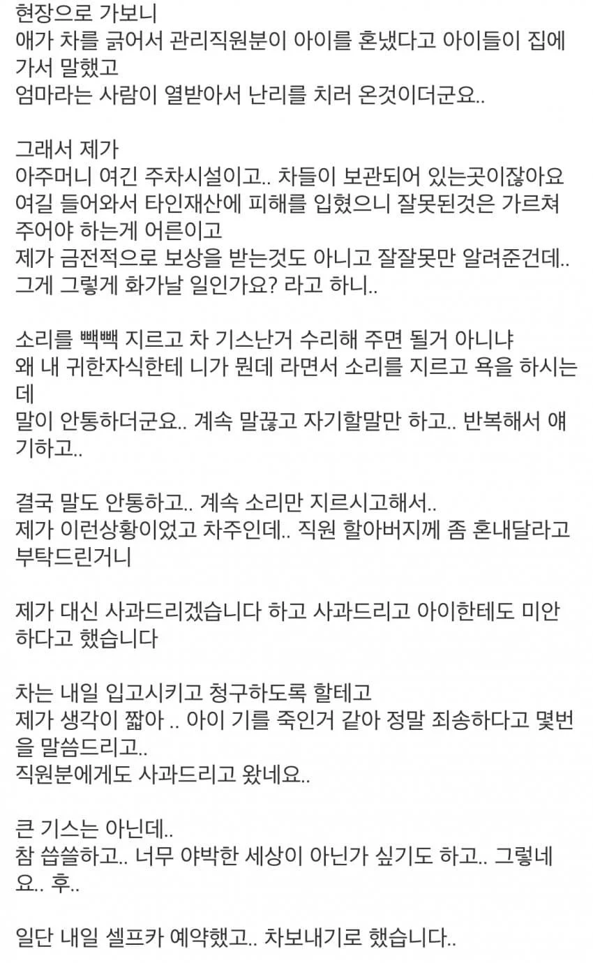 맘충질하다가 ㅈ된 애엄마
