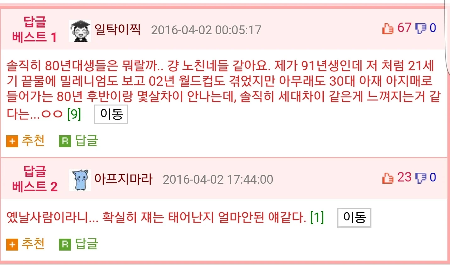 90년대생들 다 옛날사람 같애요
