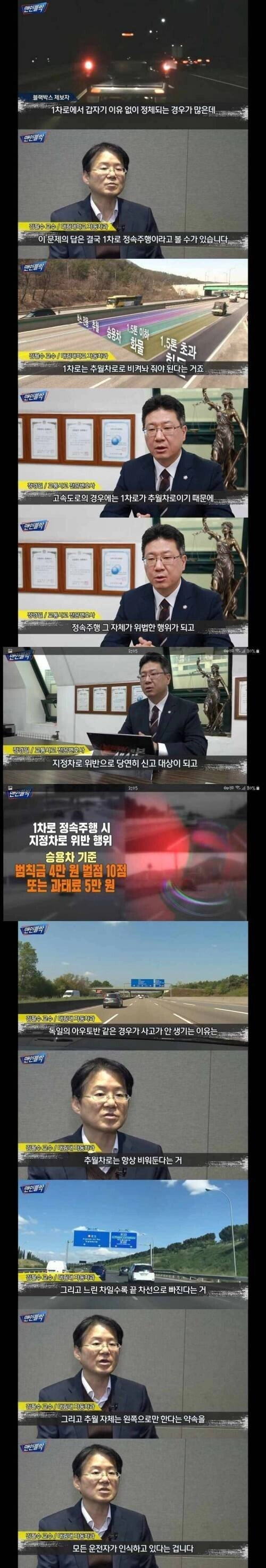 전문가가 말하는 고속도로 1차로 정체의 원인