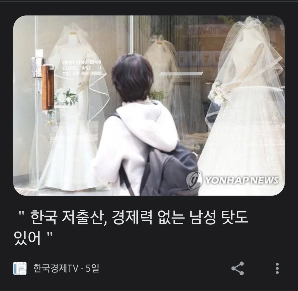 저출산은 경제력 없는 남자탓