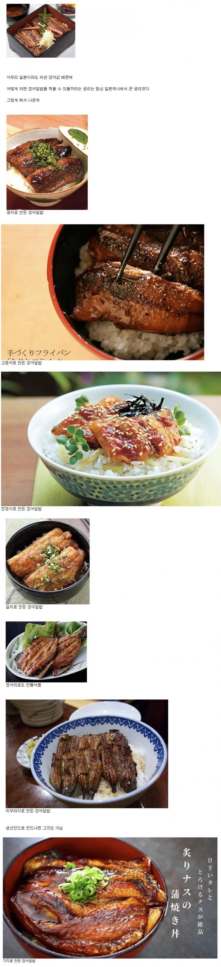 일본이 고안해낸 장어덮밥 대체자들