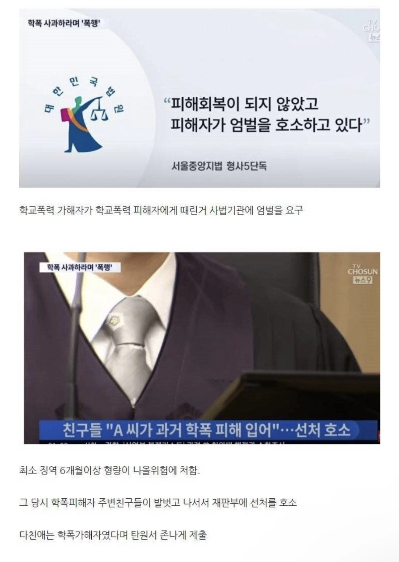 학폭 당했다가 성인되고나서 가해자를 패버린 피해자