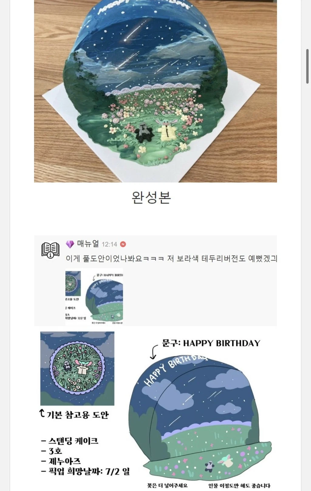 도안을 250% 달성한 케이크 가게