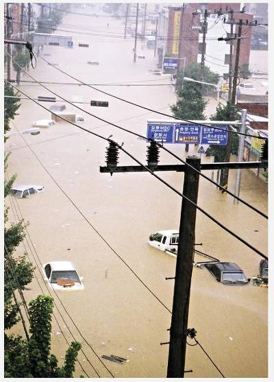 강릉을 물바다로 만들었던 2002년 태풍 루사