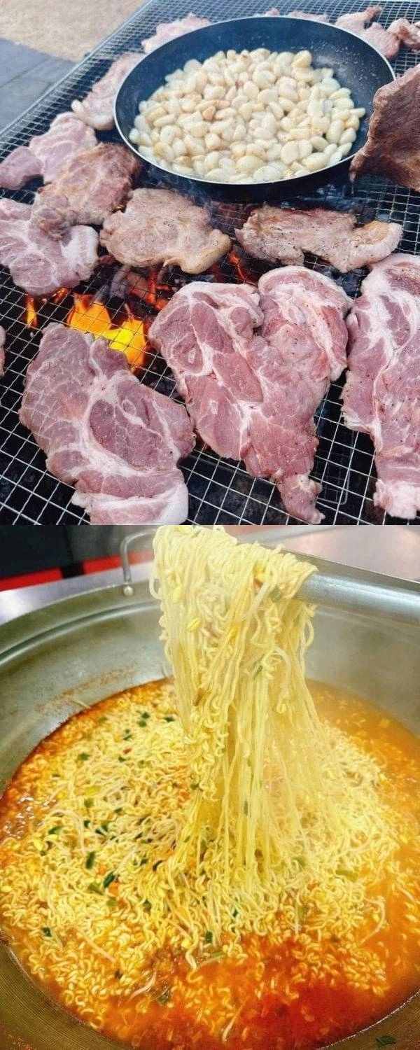 남자들끼리 여행 갔을 때의 식사