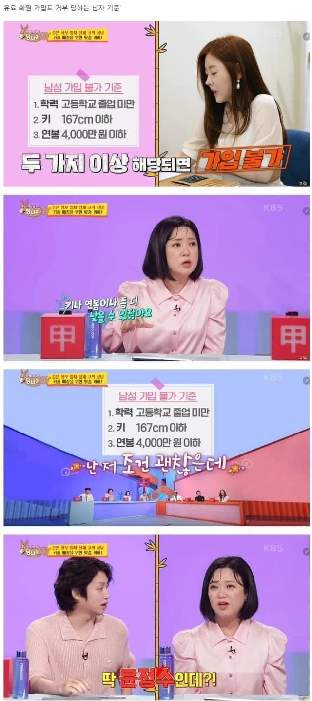 결혼정보업체에서 거부 당하는 남자 기준