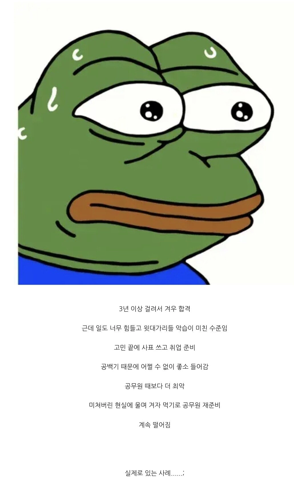 공무원 준비하다 인생 말아먹는 실제 사례