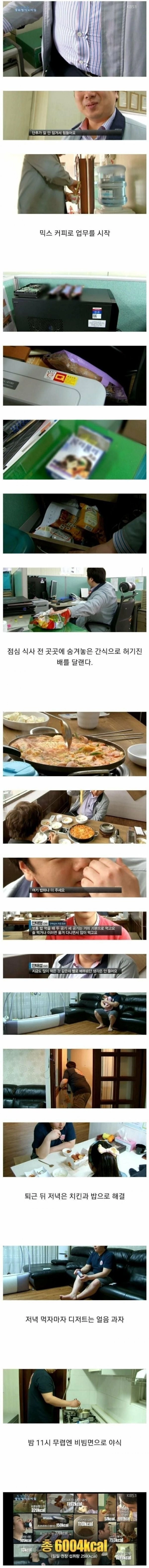 32세 회사원의 하루 식사량