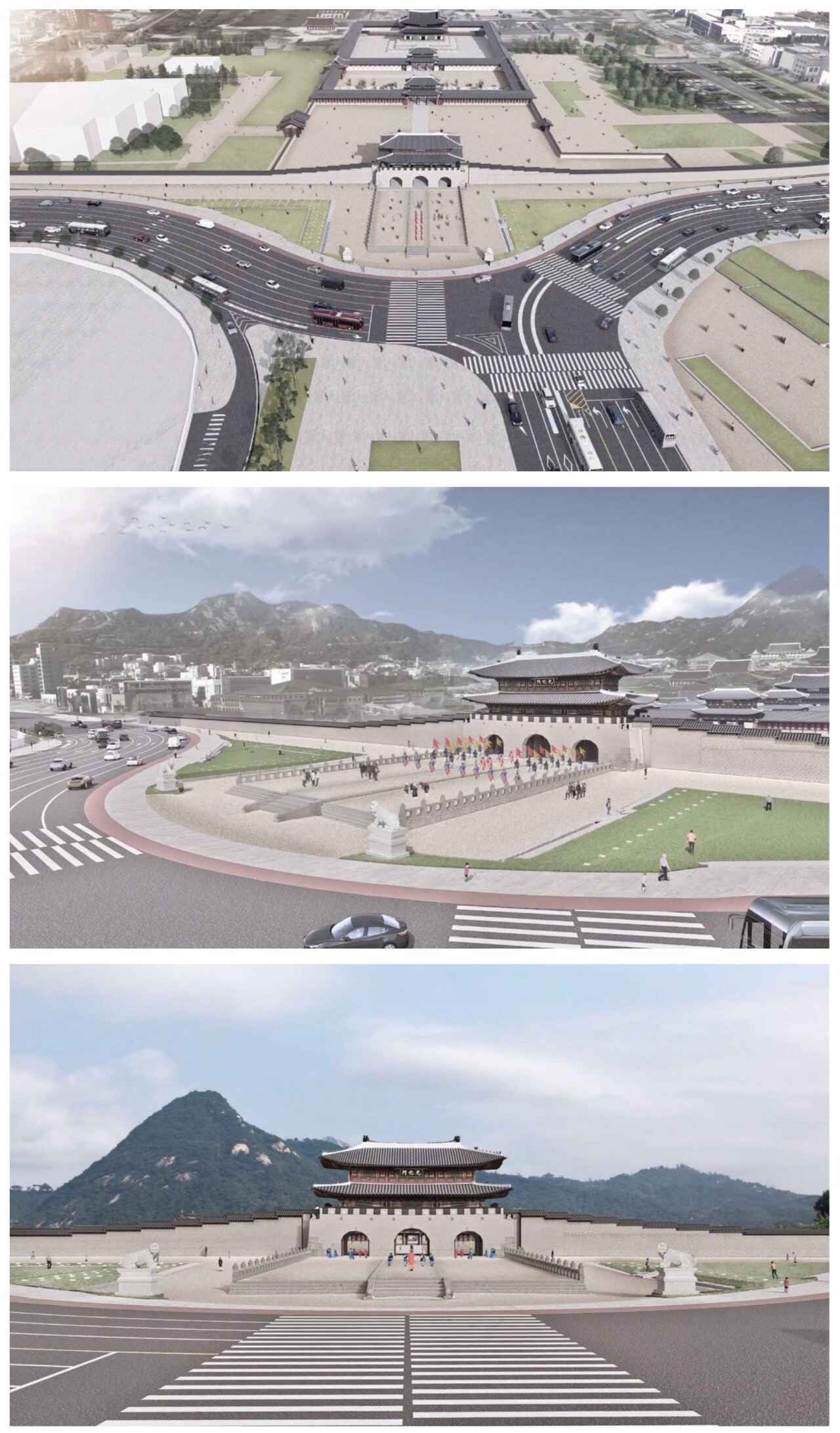 10월 15일 복원 마무리되는 광화문 월대 조감도