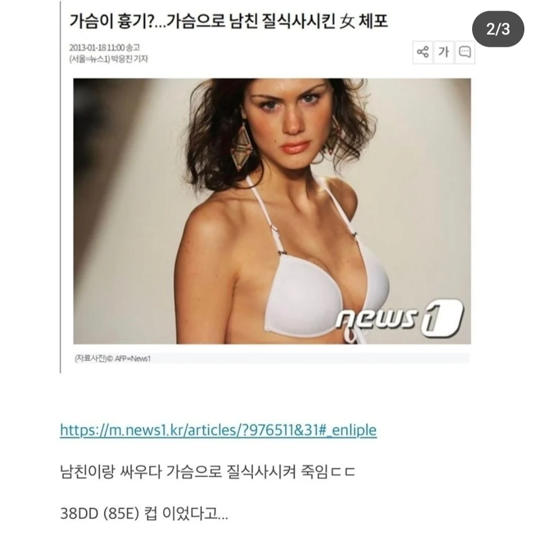 가슴으로 질식사한 사건