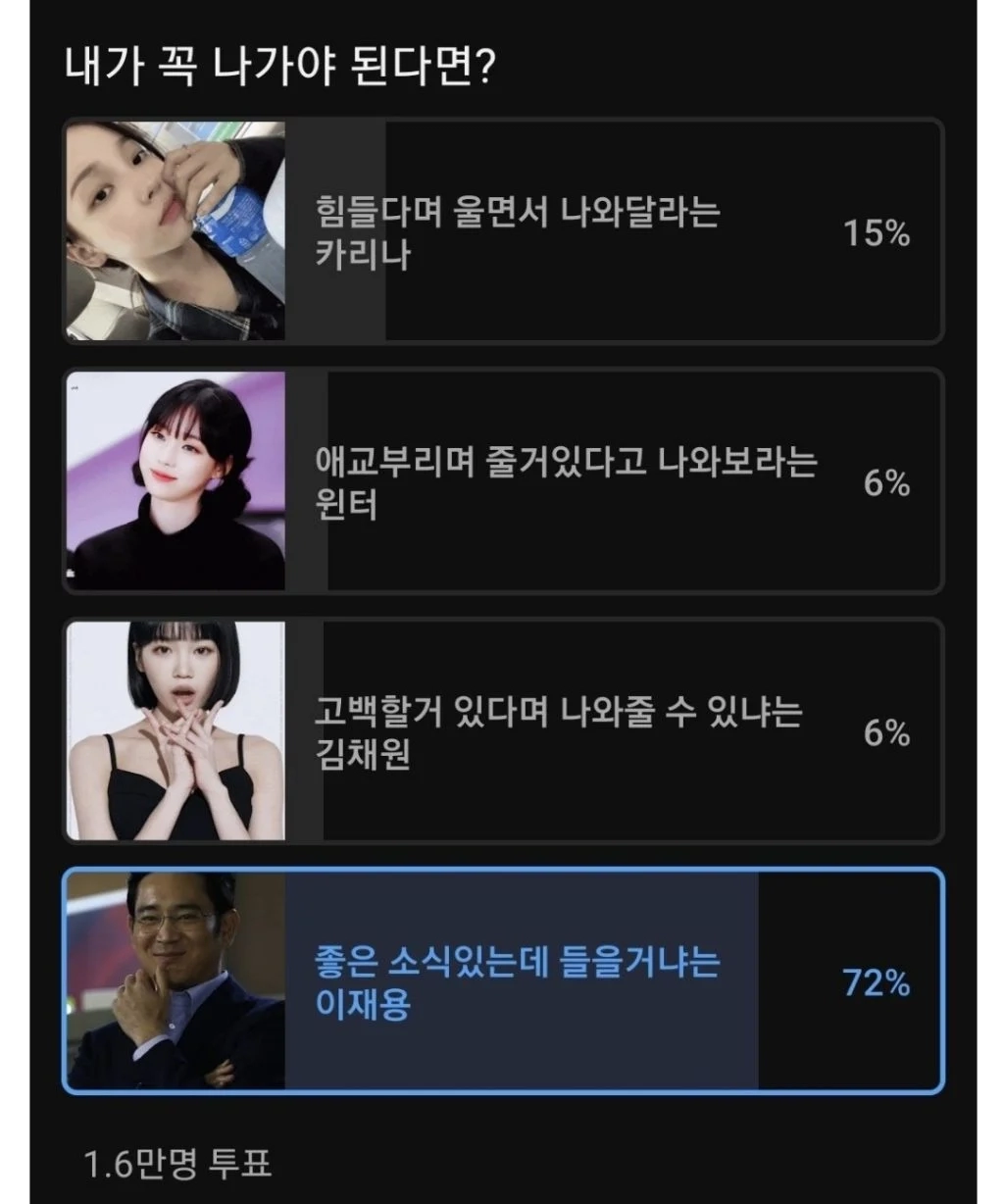 이 중에서 내가 꼭 나가야 된다면?