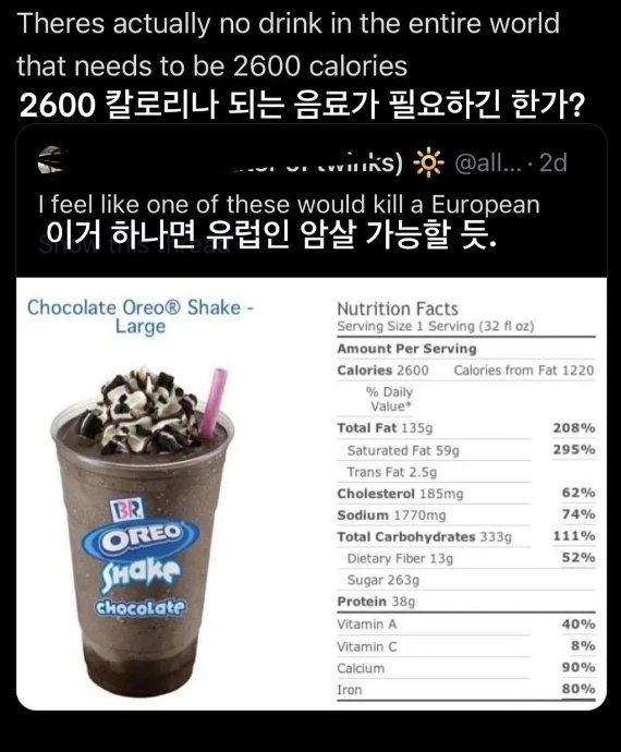 쯔양도 먹으면 살찔 악마의 고칼로리 음료
