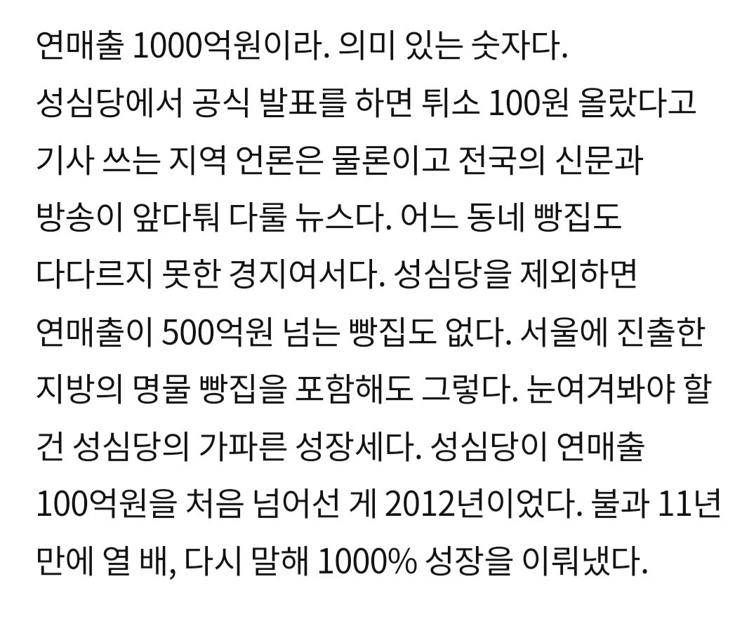 2023년 성심당 매출