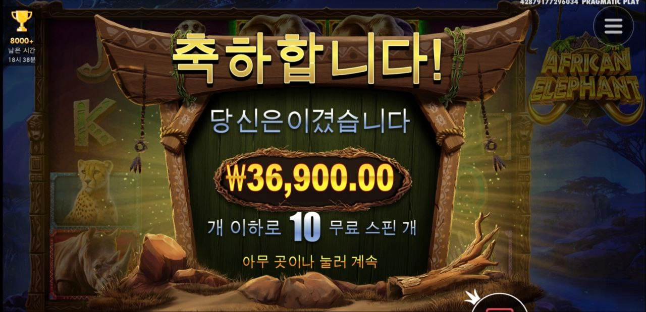 아프리칸 엘러판트 배수가 없으니 약하군