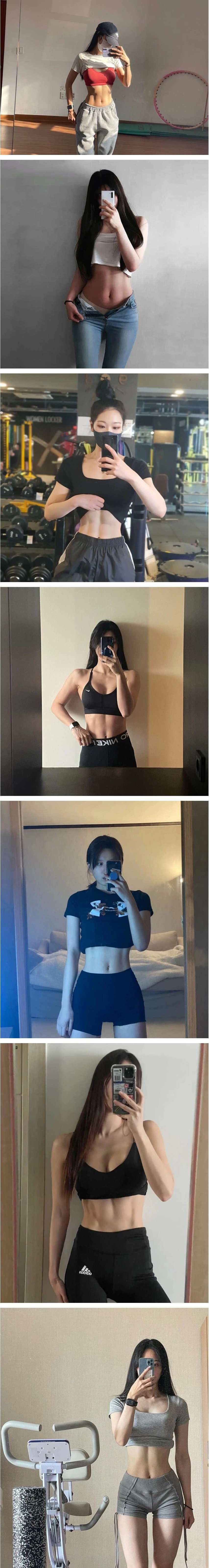 운동 개빡시게 한 누나들 몸매