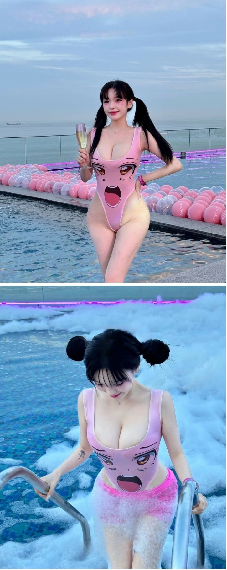 인피니티풀에서 이런 하이레그를