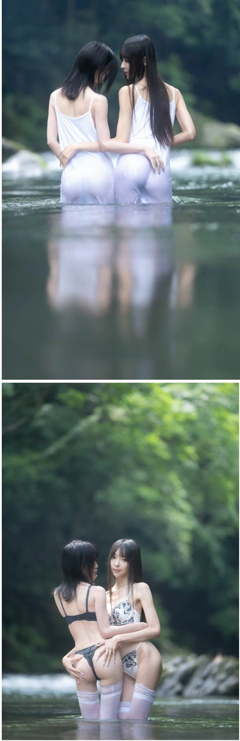 계곡에서 속옷만 입은 처자들