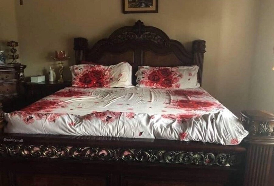 오싹오싹 이케아 장미 침대시트